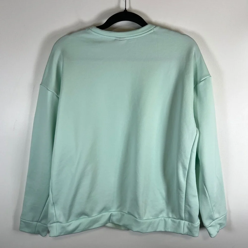 Nike Womens Just Do It Script Logo Sweatshirt Mint‎ Green Drop Shoulder Large